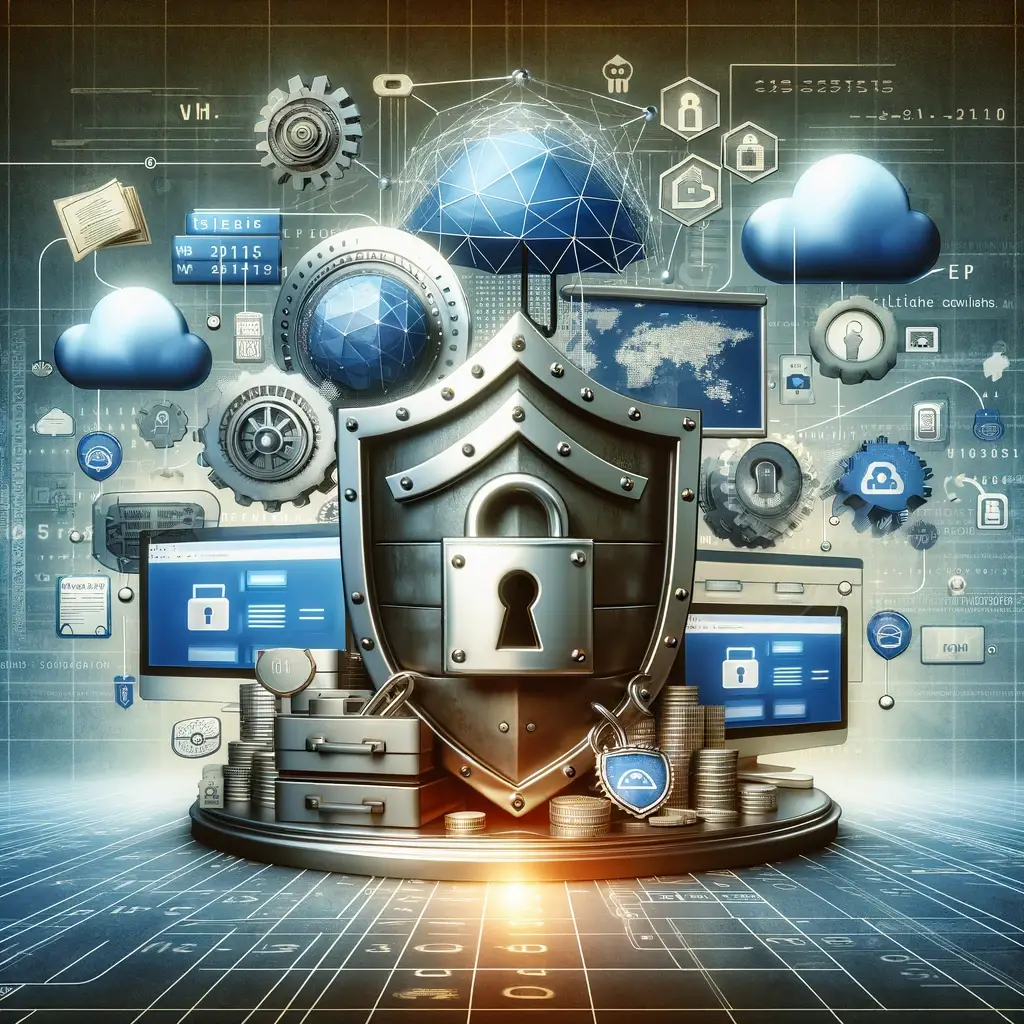 Illustration einer Backuplösung für Webseiten, die digitale Inhalte in einem sicheren Tresor symbolisiert, um die digitale Sicherheit zu gewährleisten.